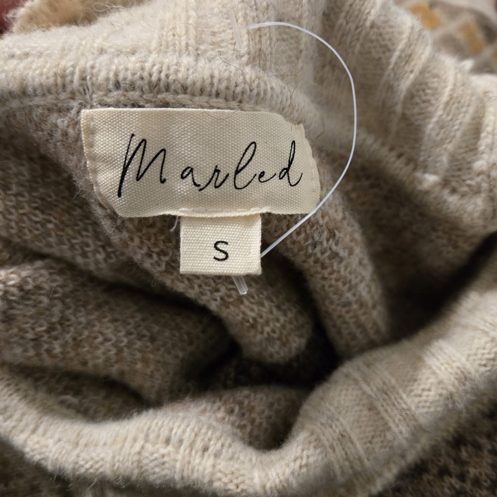 Marled‎ Chunky Knit Pullover Crop Style Sweater Small, casual Nordic Style - Picture 5 of 7